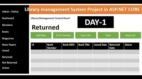 Library Management System In ASP.NET CORE and SQL Server | Real Time scratch project | Day-1