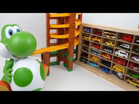 車のおもちゃ☆マリオ ヨッシー＆スパイラルコース☆ Toy cars races along the track and enters the Yoshi egg.