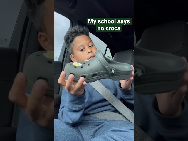 My school says no crocs￼ #foryou  #funny class=