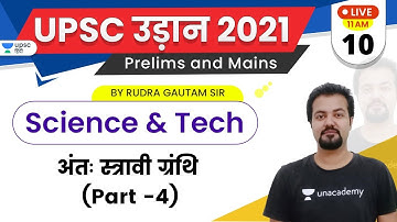 UPSC Udaan 2021 | Science & Technology by RP Sir | अंतः स्त्रावी ग्रंथि (Part -4)