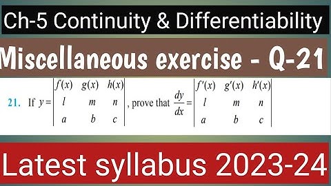 Miscellaneous exercise - Question-21 | Class 12 Maths | Chapter -5 Continuity and differentiability|
