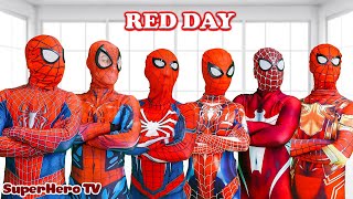 What If 7 RED SPIDER-MAN in 1 HOUSE ???|| Hey All SuperHero, Go To Trainning Nerf Gun!!(Live Action)