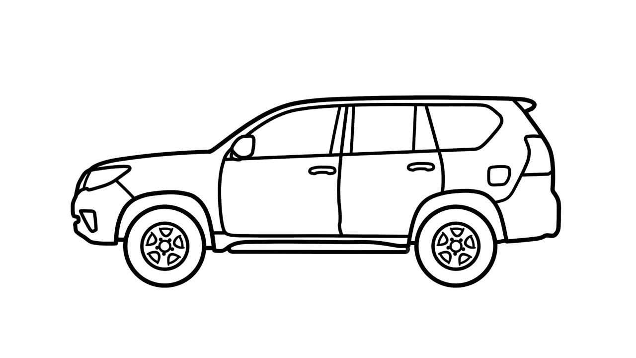 How to draw a TOYOTA LAND CRUISER PRADO 2019 easy | Drawing toyota land cruiser suv car