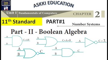 💥11th Computer Science | Chapter 2 - Number Systems Part II : Boolean Algebra English Medium  Part#1