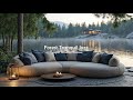 Forest Tranquil Jazz Ambience For Relaxation | Soothing Jazz Music In Cozy Lakeside Scene To Focus