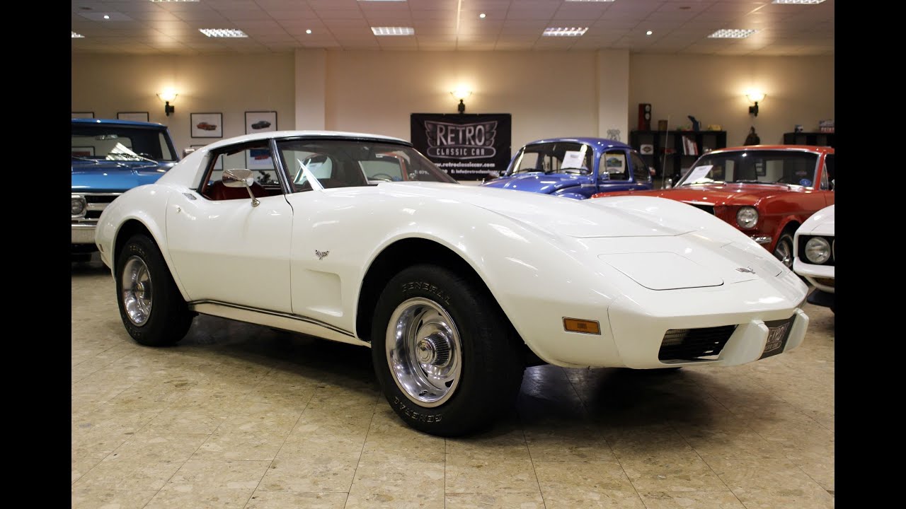 1977 Corvette Stingray 350 V8 Auto White Red Interior