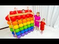 Vania Mania Kids play Balloons Cube Challenge