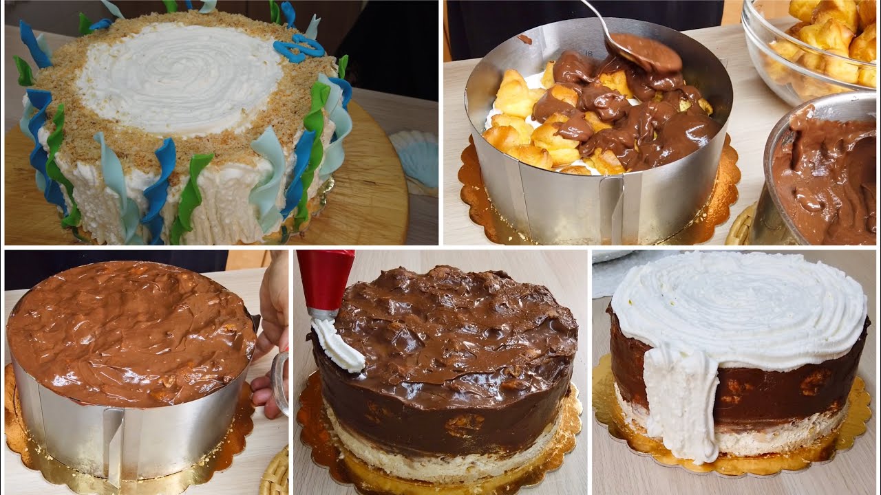 Torta Compleanno A Freddo Con Profitterol Birthday Cake Youtube