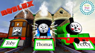 Playing Thomas and Friends on ROBLOX with Kids Toys Play