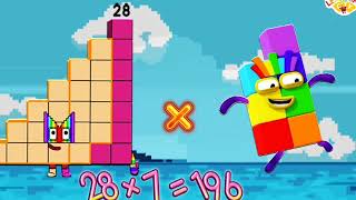 NUMBERBLOCKS 28 TIMES TABLE  | LEARN TO COUNT BIG NUMBERS MULTIPLICATION | learning city