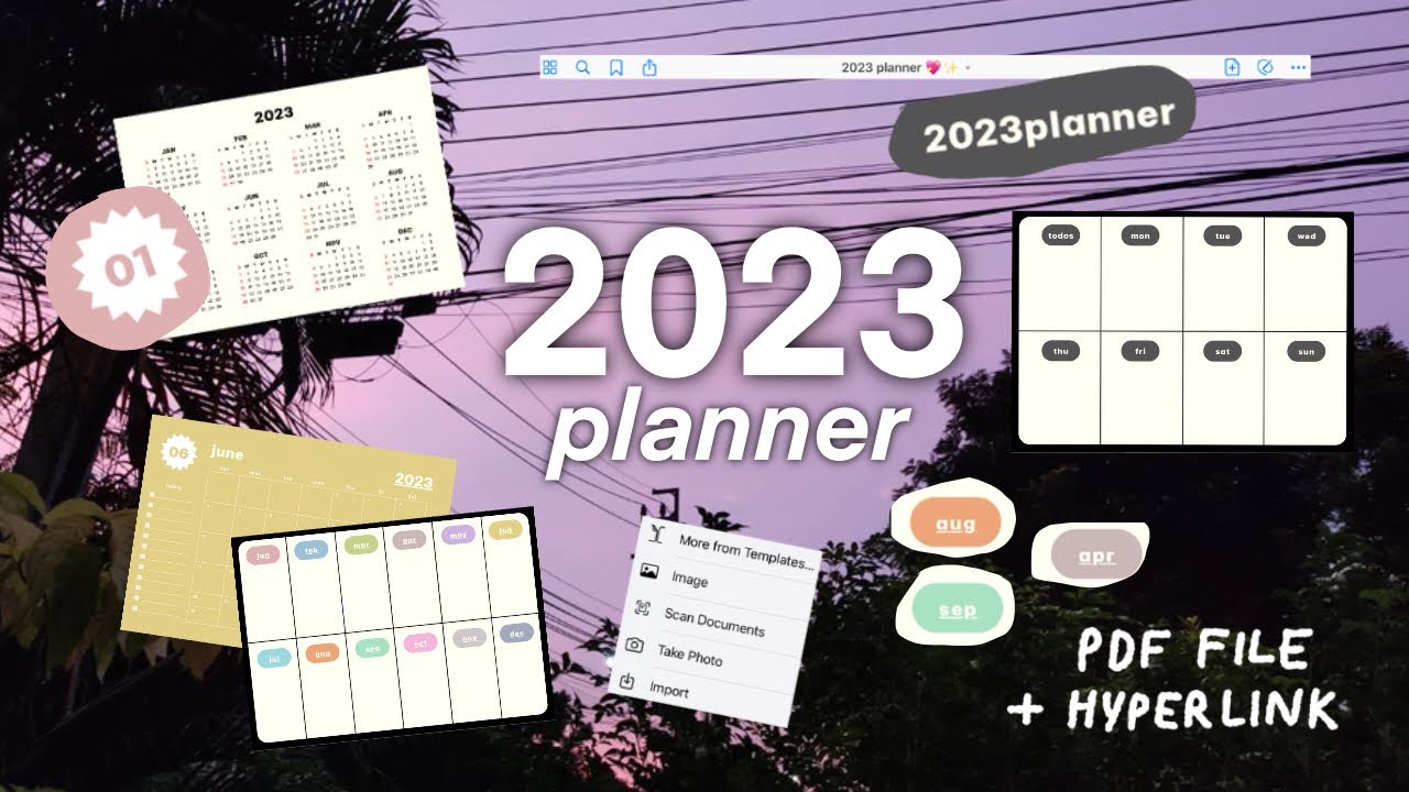 (eng) 2023 planner 🫶🏻 | Free PDF Template for GoodNotes 💖 แจกเทมเพลตแพ