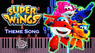 Video thumbnail of "Super Wings Theme Song Piano Tutorial and Cover"