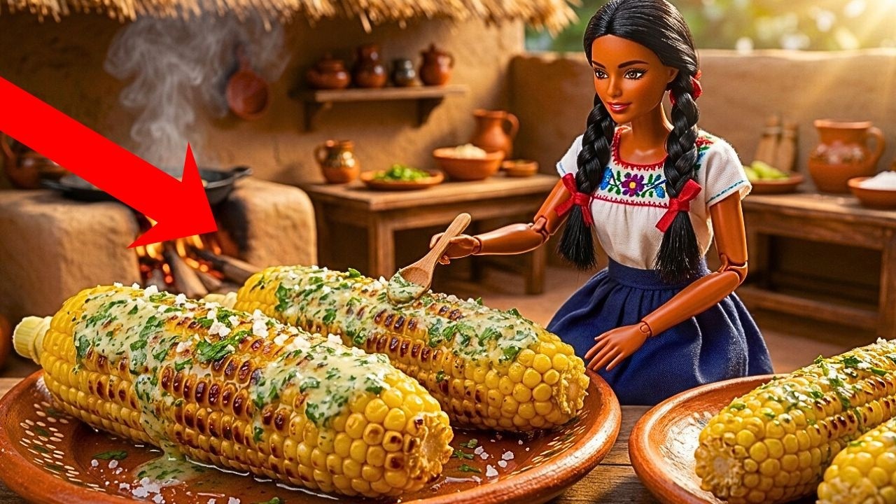 Cocina de Elote Asado con Muñeca en Miniatura ASMR | Historia de Cocina Pequeña de Aldea Mexicana