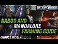 Farming guide naboo and mandalore characters  use your resources wisely