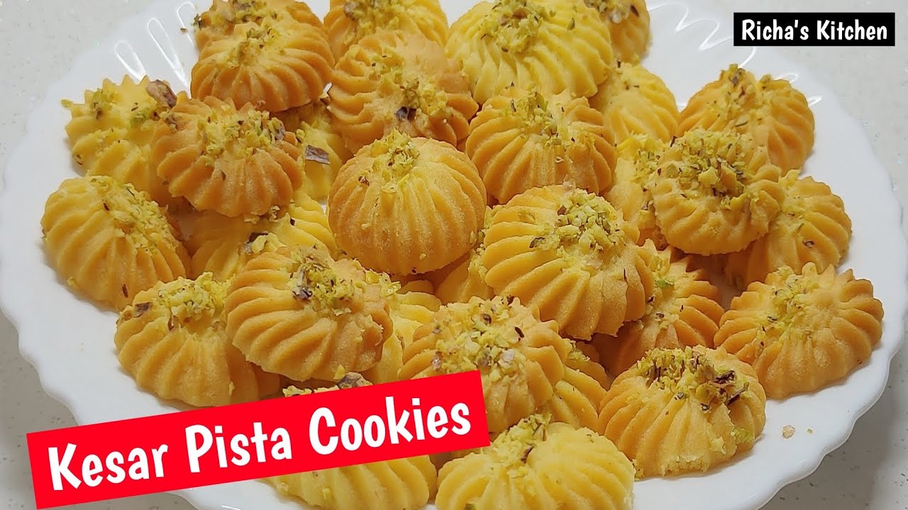 Kesar Pista Cookies l Eggless Cookies l 