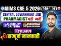 AIIMS CRE-5 2026 Vacancy | AIIMS CRE Pharmacist Recruitment 2026 | Eligibility, Qualification Etc