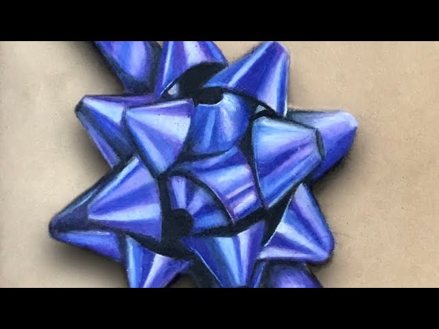 How To Draw A Red Foil Christmas Bow | Drawing Metallic Objects With  Coloured Pencils - Youtube