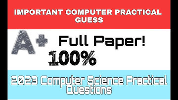 12 Class Computer Practical-2nd Year Important Practical
