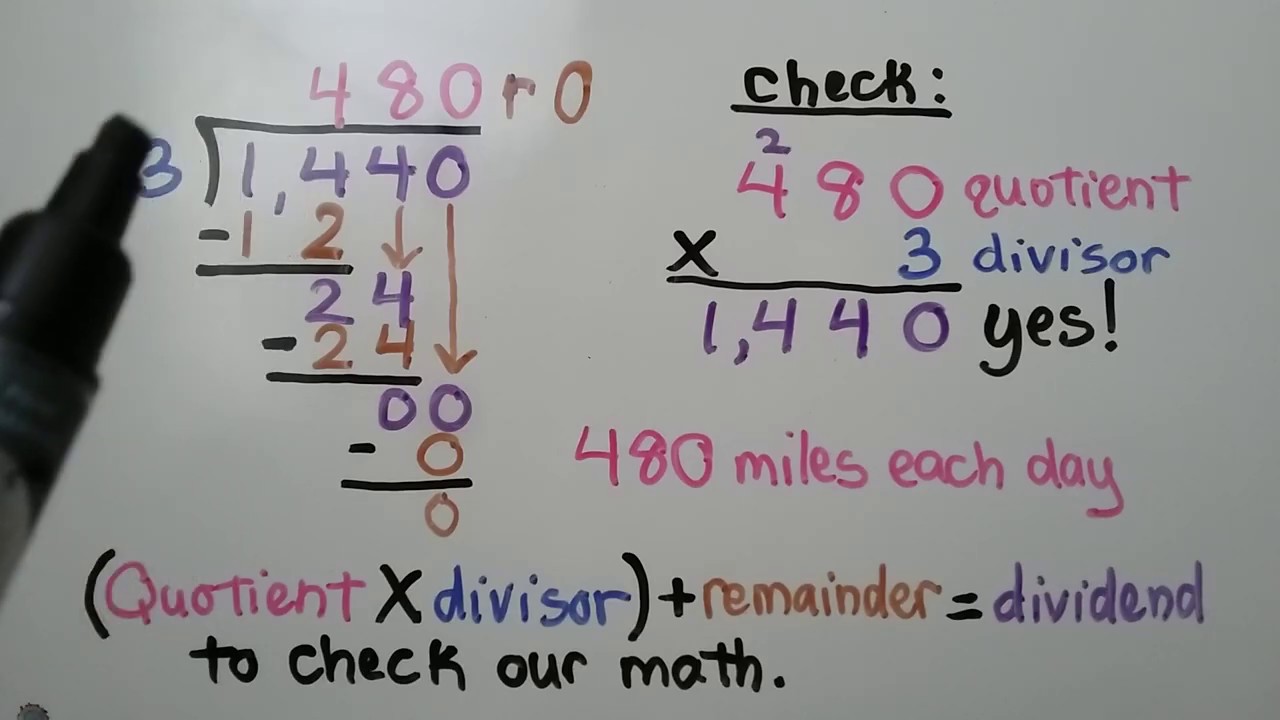 5th Grade Math 2.2, Divide by 1-digit Divisor, Check with