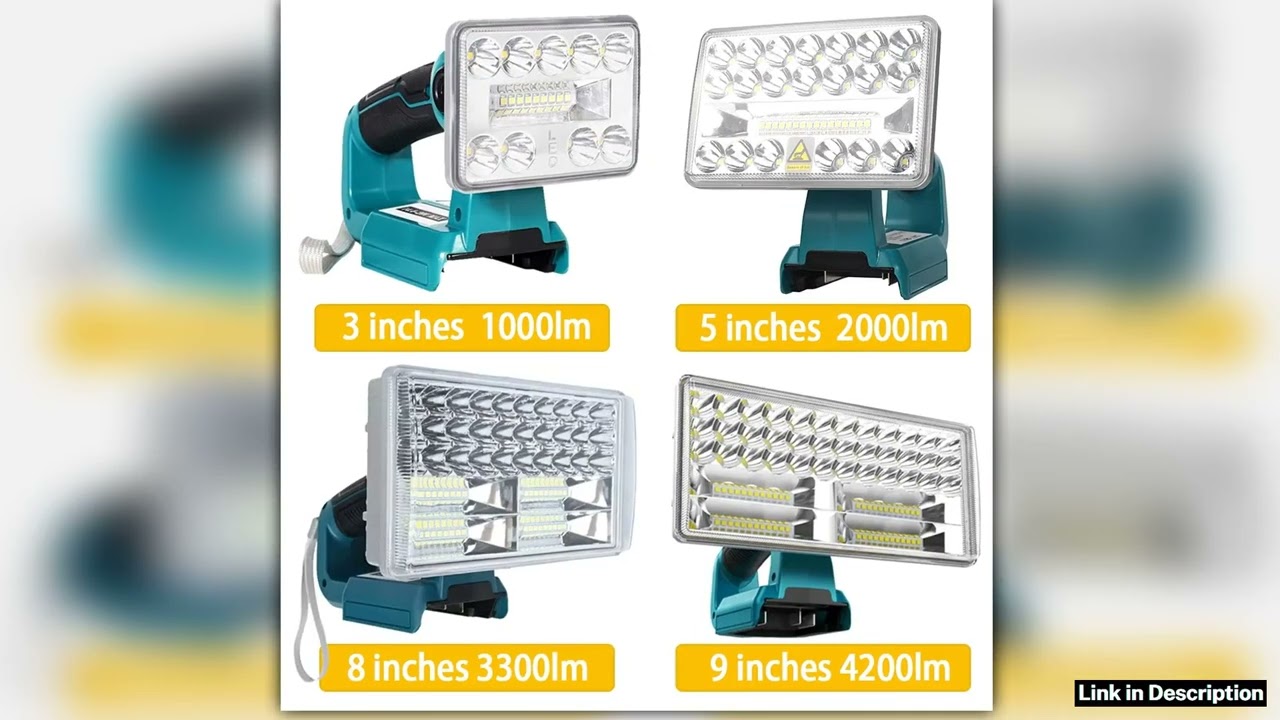 LED Flashlight Outdoor Cordless Work Light Spotlight for Makita 144V 18V BL1430 BL1850 BL1860B Liio