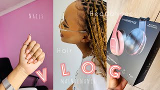 #Maintenance Vlog 🎀 I Love this little life | Hair, Nails & New headphones | South African YouTuber