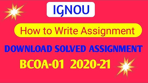 bcoa 01 Solved assignment 2020-21|| Ignou solved assignment || bcoa 001 class ||ignou