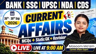 Bank Exams 2026 |Daily Current Affairs |26 - 30 September |SBI PO, IBPS PO & RRB PO |Current Affairs