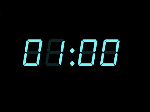 1 Minute Timer, retro cyan lcd alarm clock, with Alarm ⏰