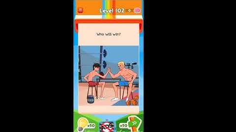 Braindom 3 Level 102 Who will win Answers and Solutions