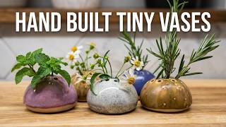 Hand Built Pottery: Tiny Vases for Garden Herbs & Flowers