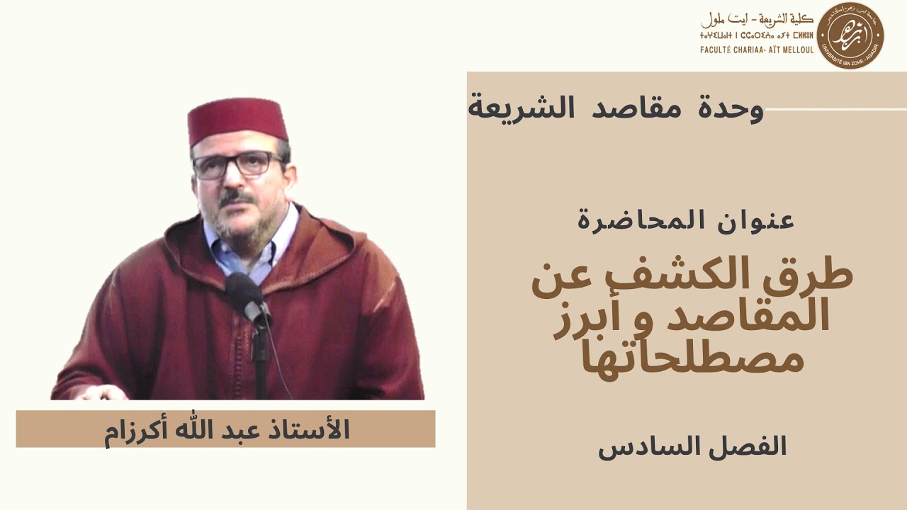 عنوان المحاضرة طرق الكشف عن المقاصد و أبرز مصطلحاتها مادة مقاصد الشريعة الأستاذ د عبد الله أكرزام