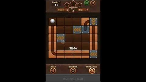 Roll The Ball Slide Puzzle 2 - Moves Basic D Level 11 Walkthrough