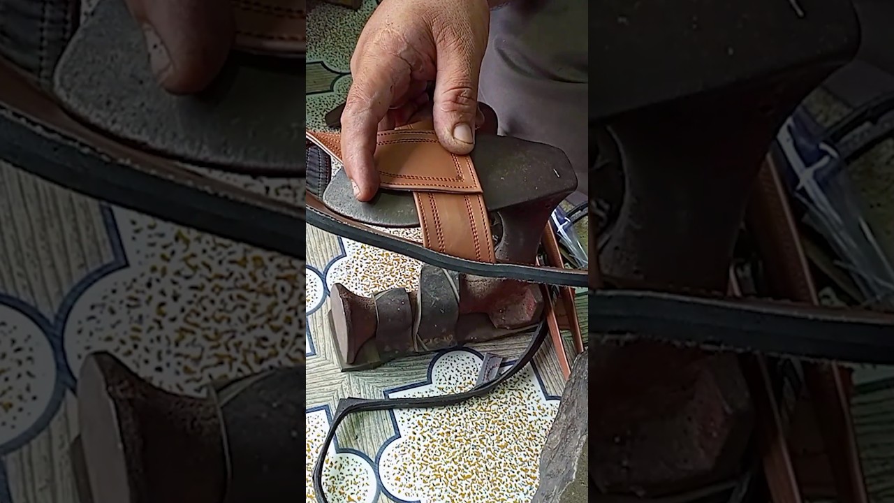 Handmade Sandals part 3 full video my channel #howtomake #leathercraft