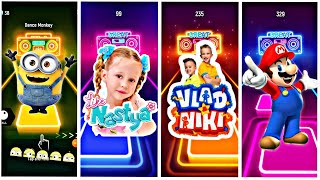 Tiles hop game, Nastya  vs Vlad and Niki vs Minions vs Mario # screenshot 5