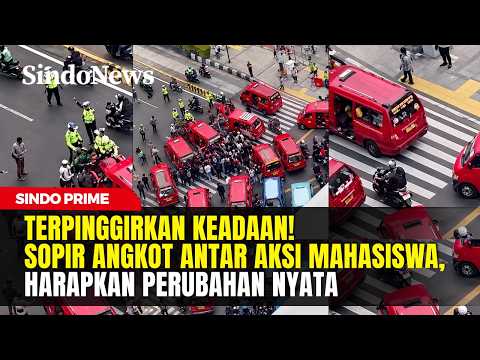 Detik-Detik Para Angkot Trobos Barikade Polisi saat Demo 28 Oktober | Sindo Prime | 29/10