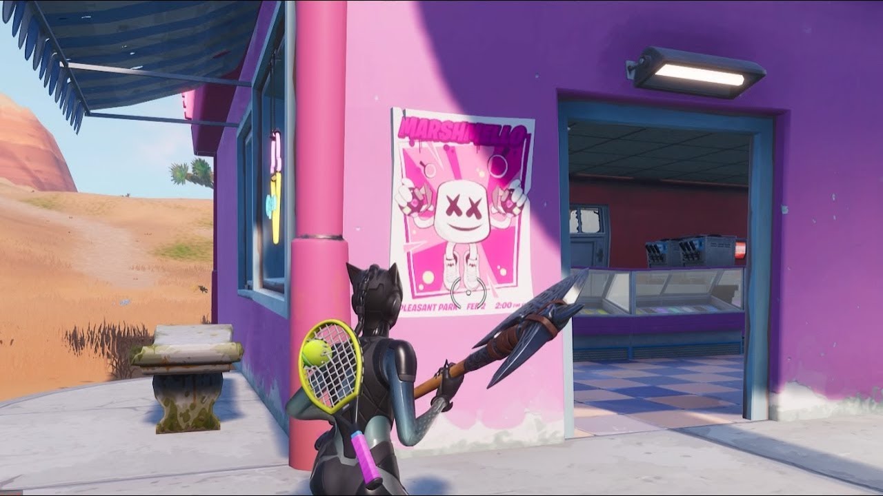 Fortnite Battle Royale - Showtime Poster Location (Showtime Challenges)
