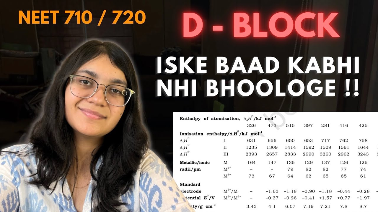 NEET Topper’s RATTA Method 🤔!! EASY & FUNNY. All tables of D BLOCK Part 1