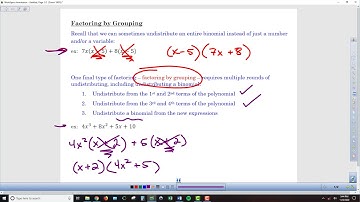 Alg2 Chapter 4-4b Factoring by Grouping - Lesson Video 1
