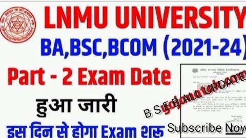 LNMU Part 2 Exam Date जारी 2023 2021-2024