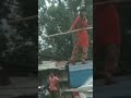 Girl walking on the rope