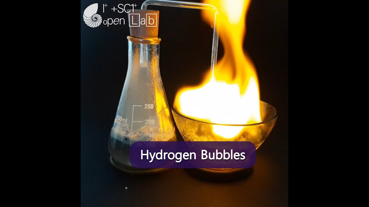 HYDROGEN BUBBLES HYDROGEN FROM CAUSTIC SODA + ALUMINIUM FOIL SODIUM HYDROXIDE + ALUMINIUM