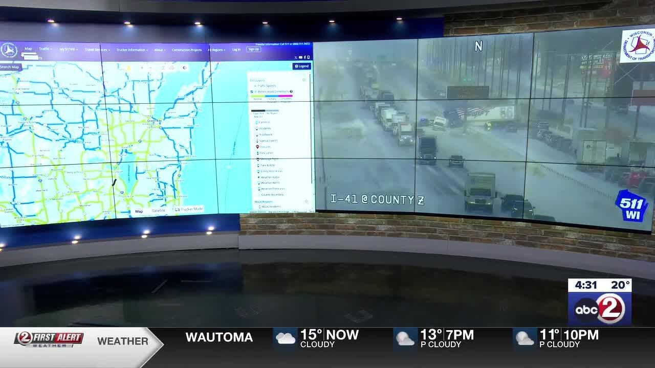 Winter weather creates traffic headaches, closures and outages - YouTube