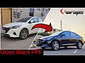 Hyundai Verna Got Gloss Black PPF | Verna Convert White to Black @VwrapsSikar