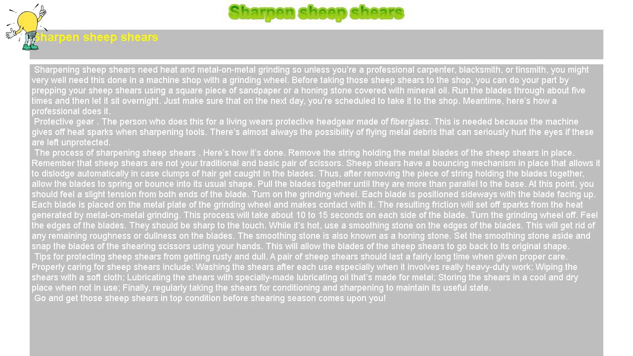 How to Sharpen sheep shears YouTube