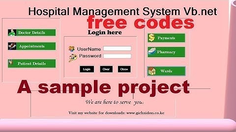 Hospital Management System Sample using VB.NET | Visual basic dotnet
