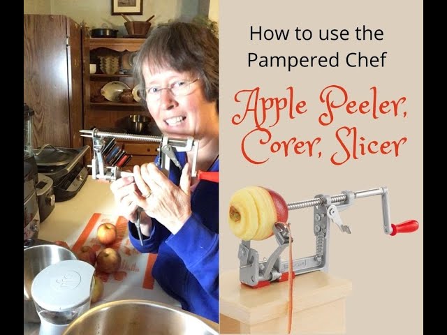 Pampered Chef Apple Peeler, Corer, Slicer How to Use Video 