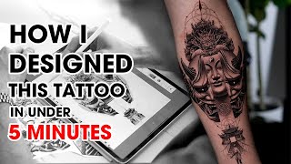 How I Designed this 'Buddha Concept' Tattoo in 5 Minutes | Time-Lapse