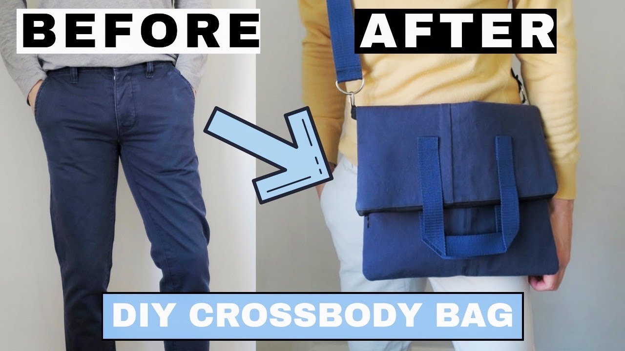 DIY CROSSBODY BAG Recycling from trouser YouTube