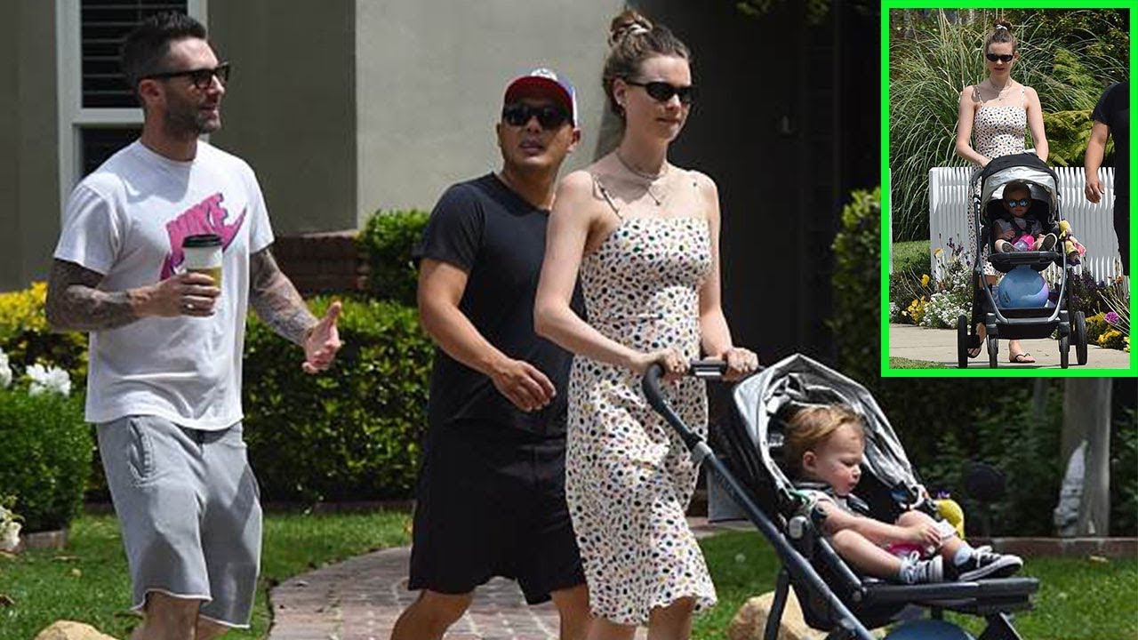 Behati Prinsloo & Adam Levine looked happy to be taking their eldest ...