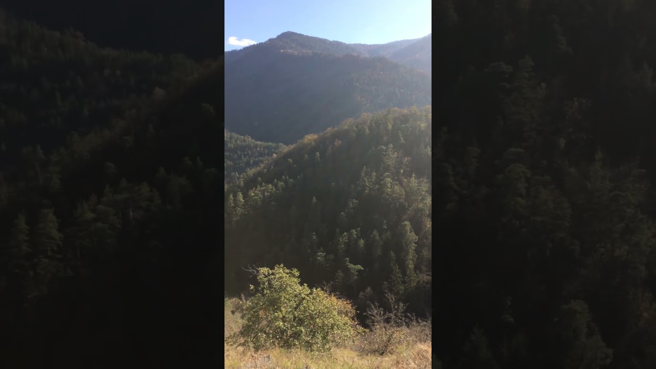 View from the mountain to a deep gorge